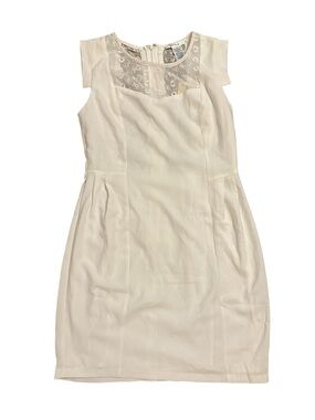 Esley Cream Lace-Yoke Sheath Dress New with Tags